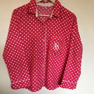 Victoria Secret Lounge Sleepwear Top S button up
